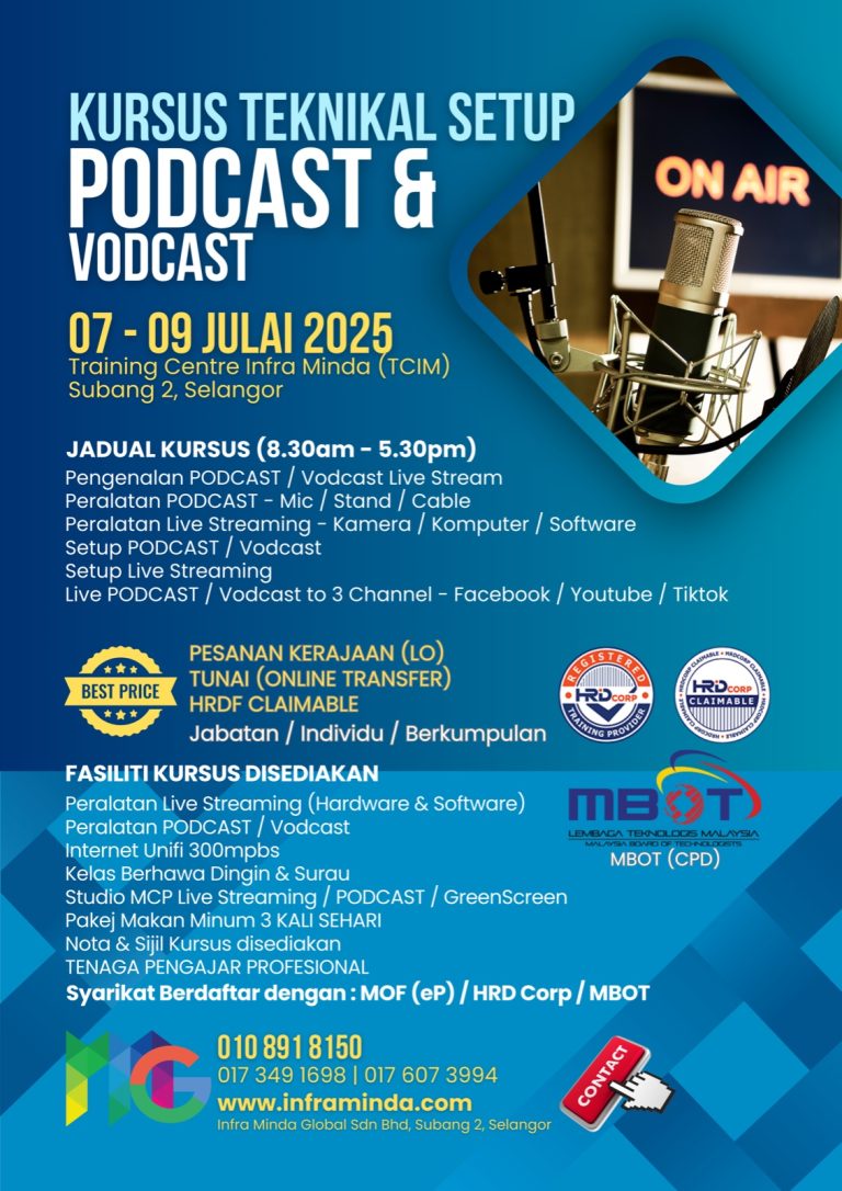 Kursus Teknikal Setup Podcast (07 – 09 Julai 2025)