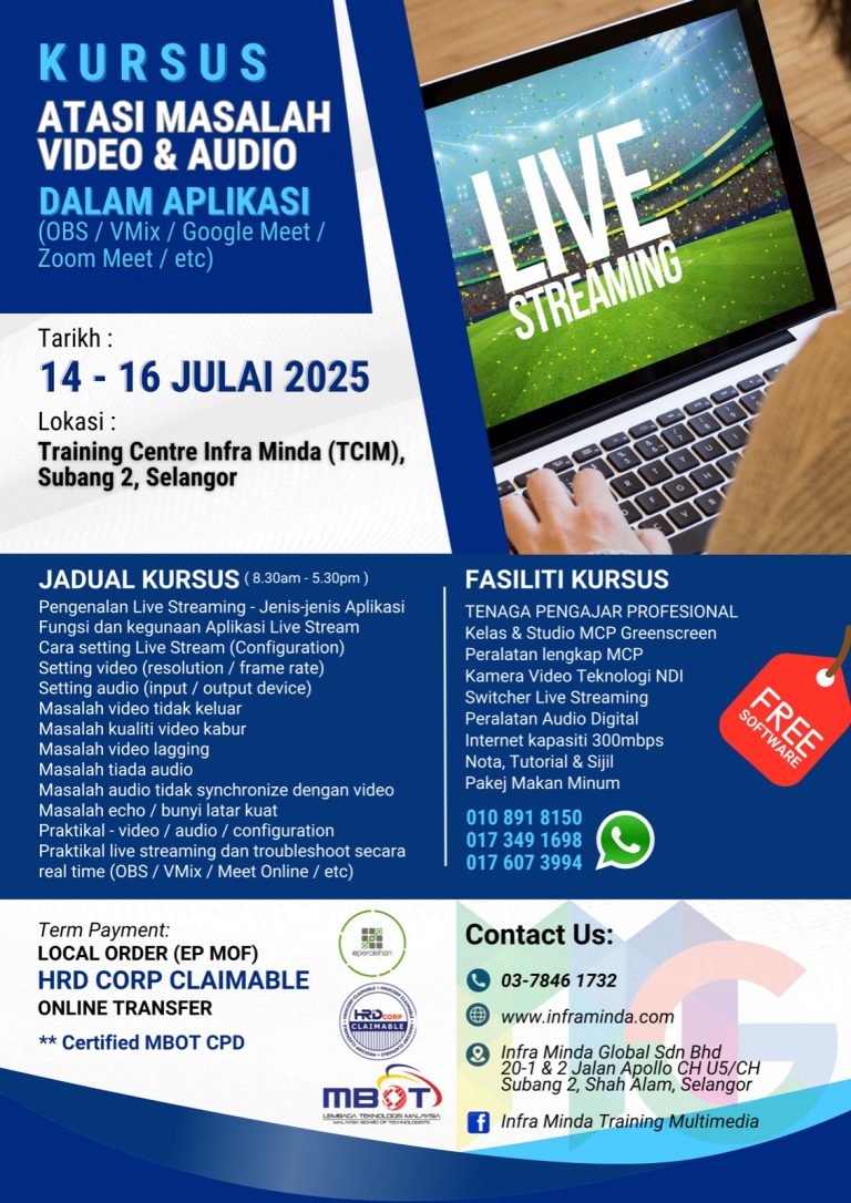 Kursus Teknikal Atasi Masalah Audio dan Video (14-16 Julai 2025)