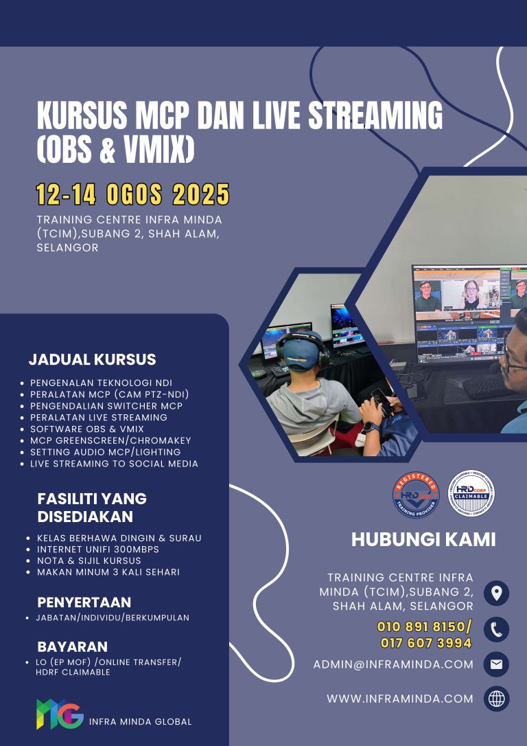 Kursus MCP Live Streaming (TCIM) 12-14 Ogos 2025