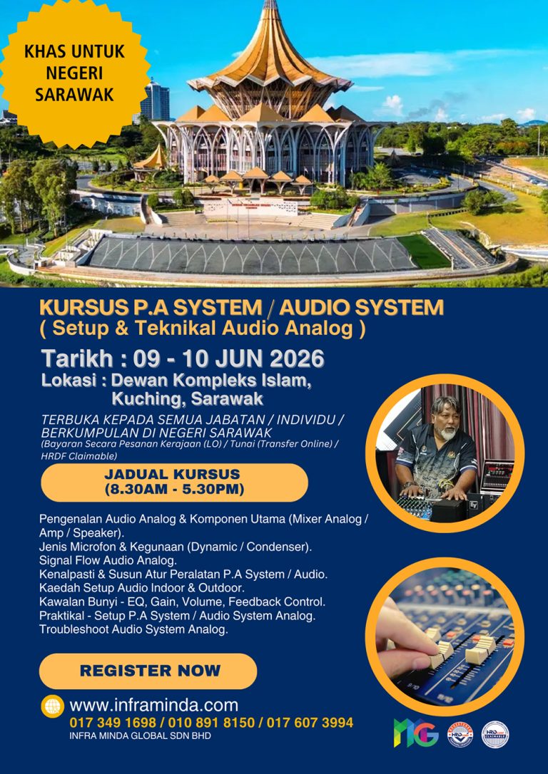 Kursus PA System Audio System Analog (SARAWAK) 09-10 JUN 2026