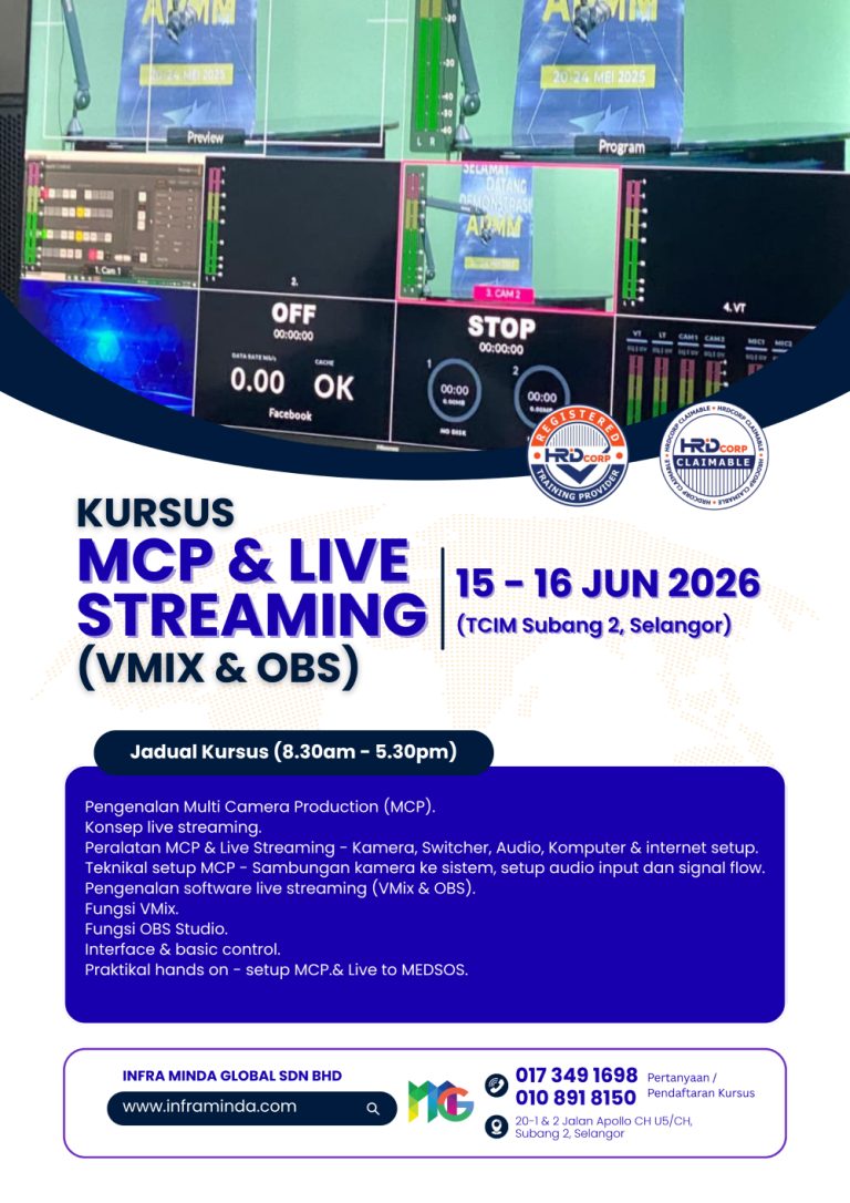 Kursus MCP & Live Streaming (TCIM) 15-16 JUN 2026